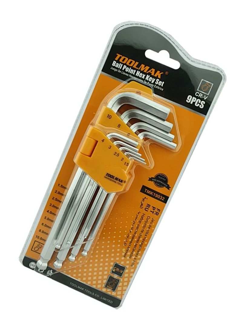 Llaves Medianas Allen Hexagonal 9 Piezas Tmk19032-1