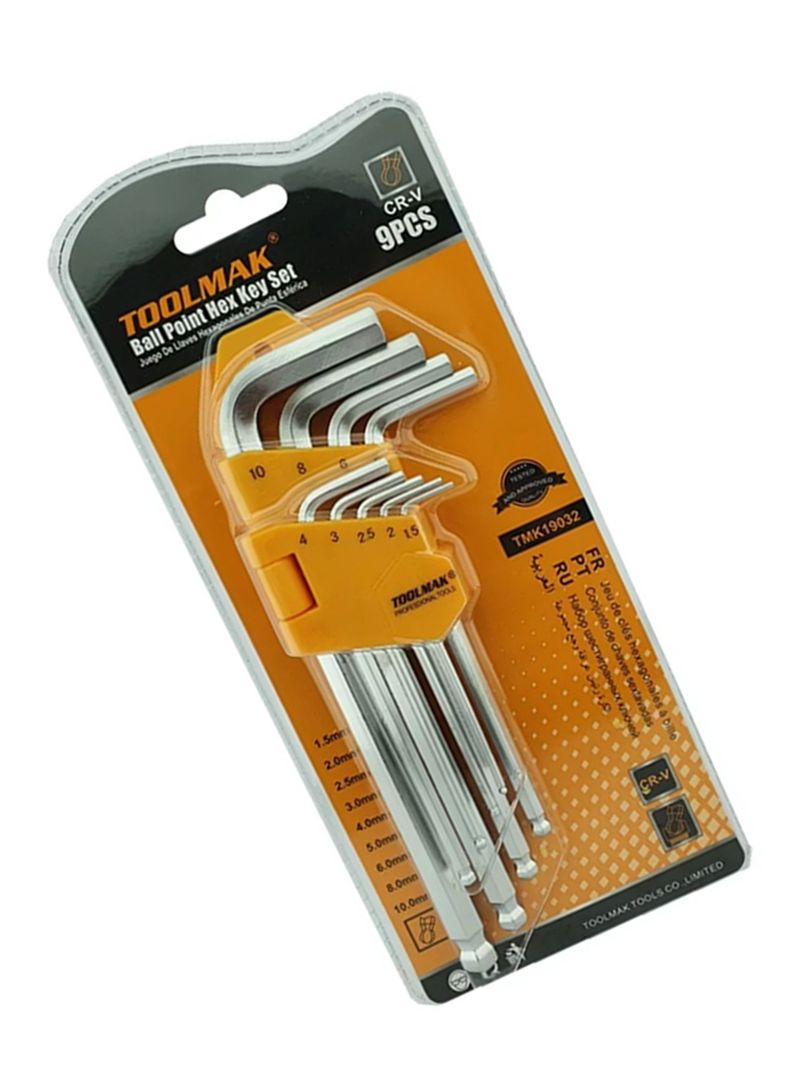 Llaves Medianas Allen Hexagonal 9 Piezas Tmk19032-2
