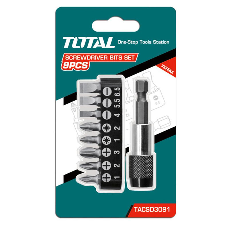 Puntas Taladro Atornillador 9 Pcs Magnetico Total-0