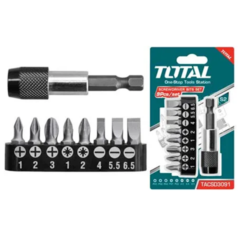 Puntas Taladro Atornillador 9 Pcs Magnetico Total-1