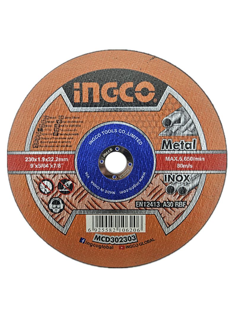 Disco Corte Metal Acero Inoxidable Plano 230mm Mcd302303  -0