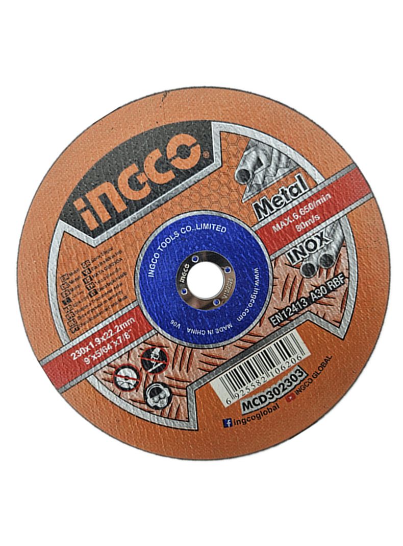 Disco Corte Metal Acero Inoxidable Plano 230mm Mcd302303  -1