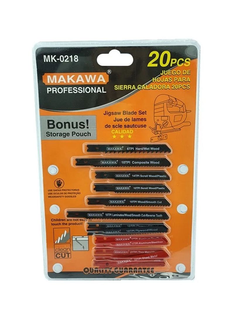 Juego De Hojas P/ Sierra Caladora 20 Piezas Mk0218-0