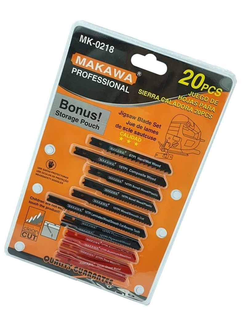 Juego De Hojas P/ Sierra Caladora 20 Piezas Mk0218-2