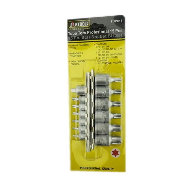Set De Dados Torx Macho 15 Piezas Uyustools Tup015-1