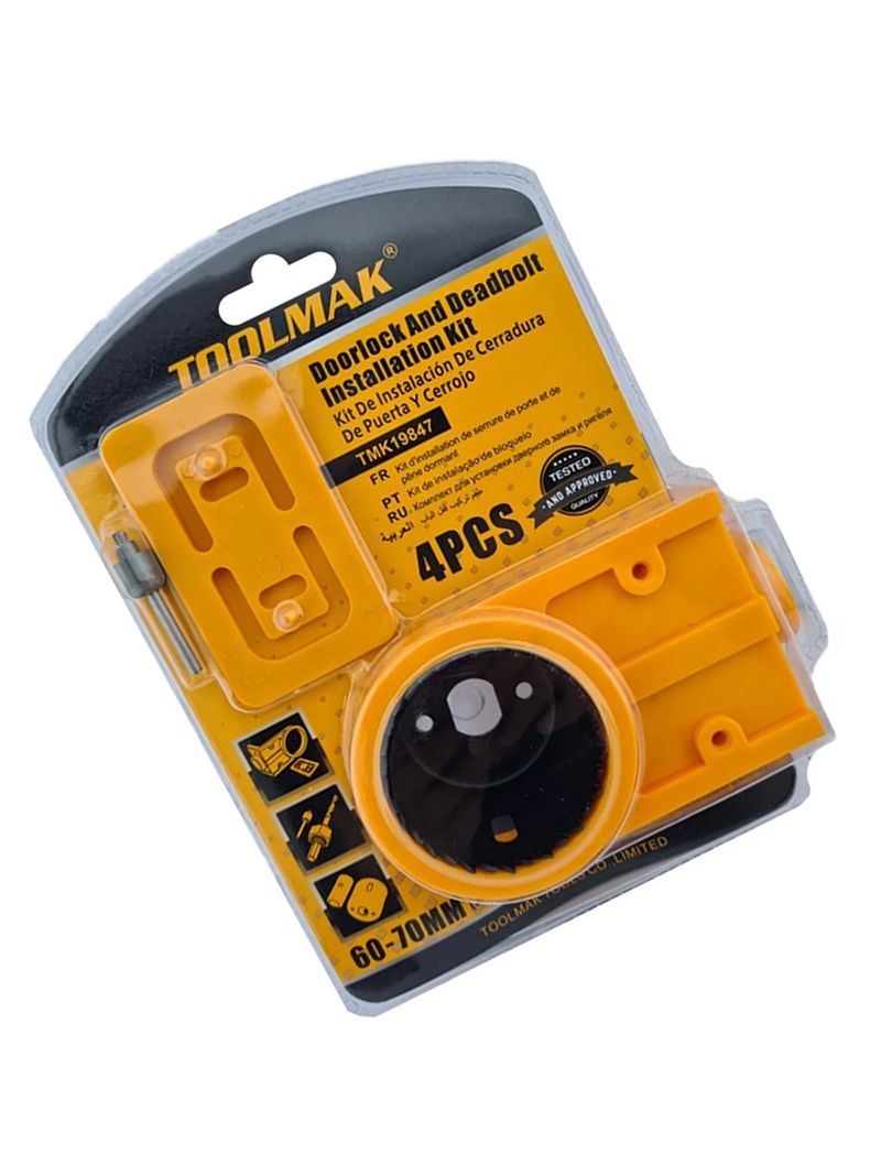 Kit Instalación Cerradura Puerta Cerrojo Chapa Tmk-1