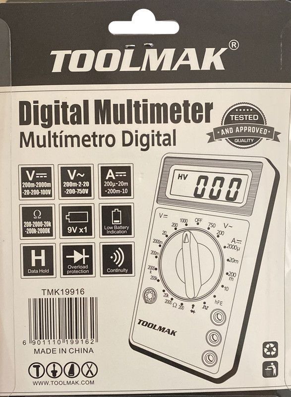 Multimetro Multitester Digital Toolmak Tmk19916-1