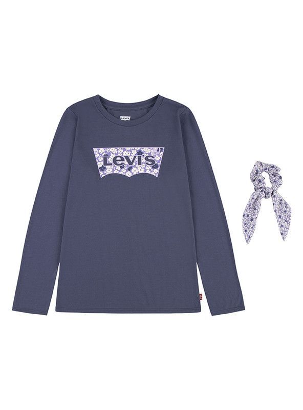 Polera Niña ML Floral  Azul + Colet Levis-0