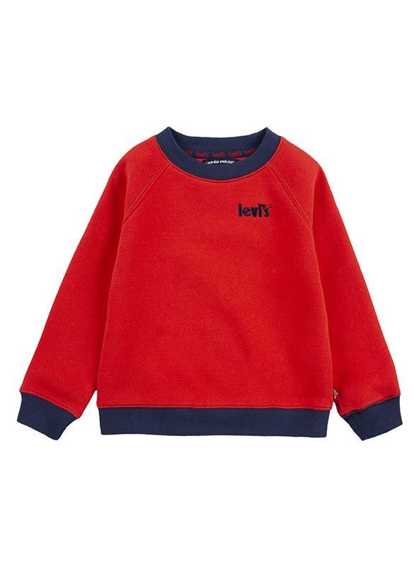 Poleron Niño C-Neck Liso Rojo Levis-0