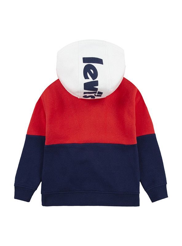 Poleron Niño Hoodie Tricolor Rojo Levis-1