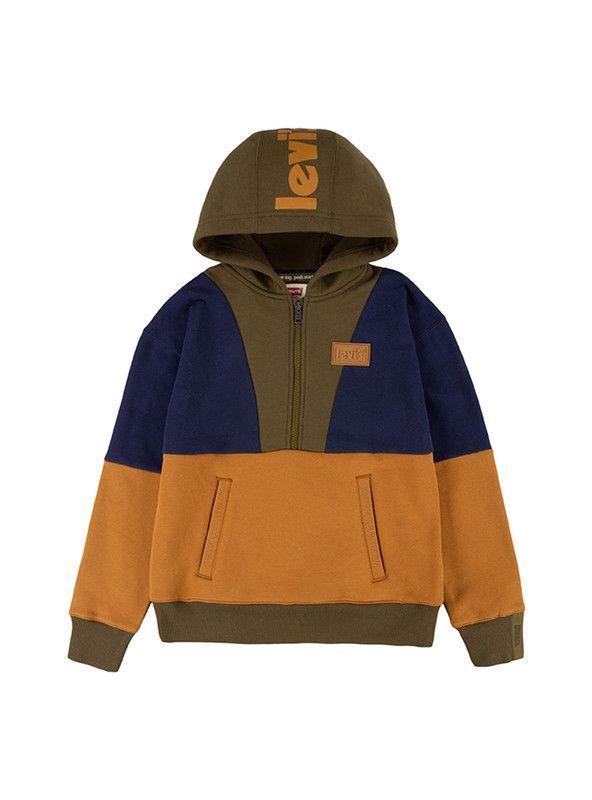 Poleron Niño Hoodie Tricolor Azul Levis-0