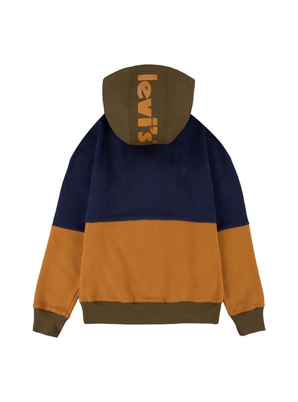 Poleron Niño Hoodie Tricolor Azul Levis-1