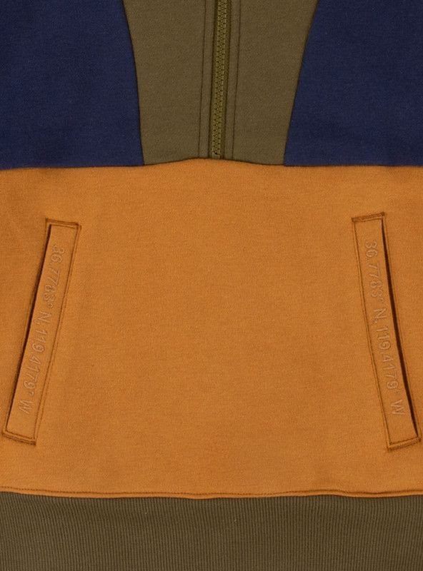 Poleron Niño Hoodie Tricolor Azul Levis-3