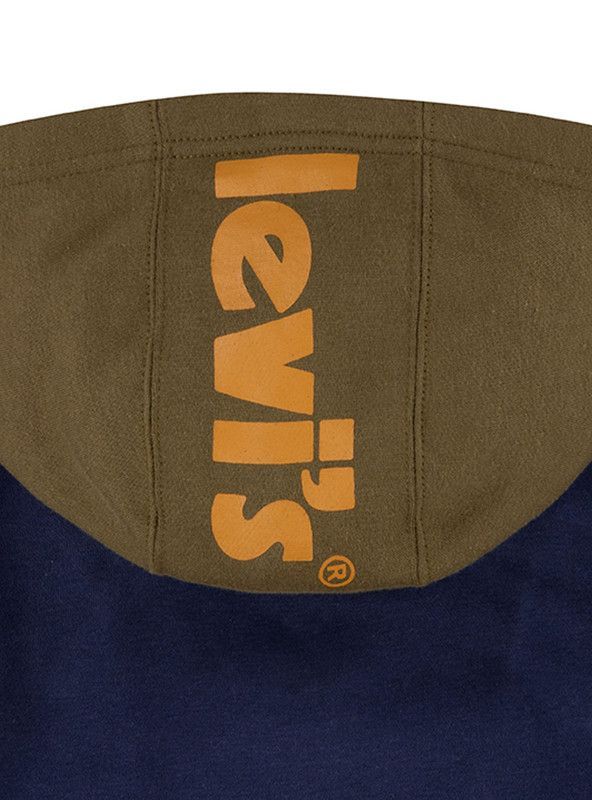 Poleron Niño Hoodie Tricolor Azul Levis-4
