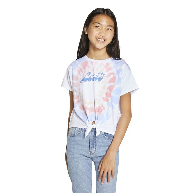 Polera Niña MC Cropp Moño Rosado Levis-1