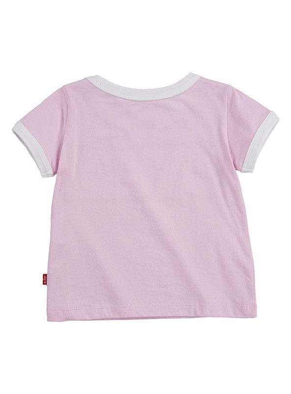 Polera Niña MC Logo Bitono Rosado Levis-1