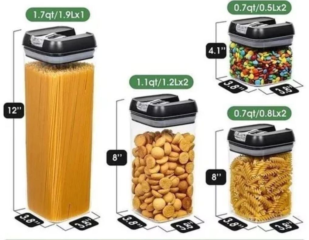 Set de 7 Contenedores Alimentos Herméticos Premium-1