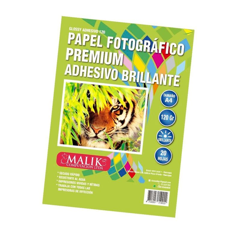 PAPEL GLOSSY ADHESIVO 20 HOJAS 120GR-0