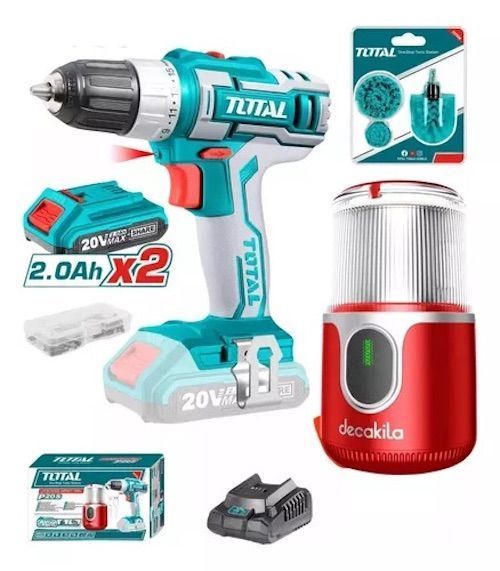 ¡Tu Taller en una Caja! Kit Taladro Inalámbrico Total Tools-0