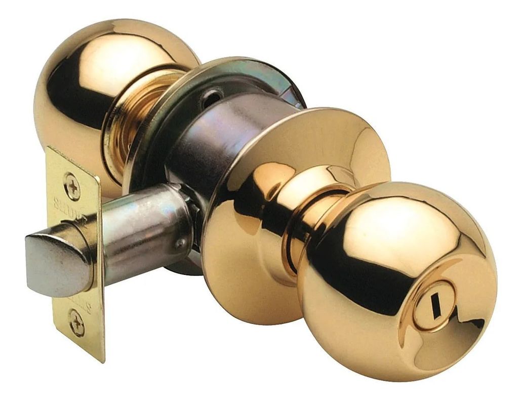 PACK X 2 Cerradura Cilíndrica Pomo Yale Baño-dormitorio Bronce-0