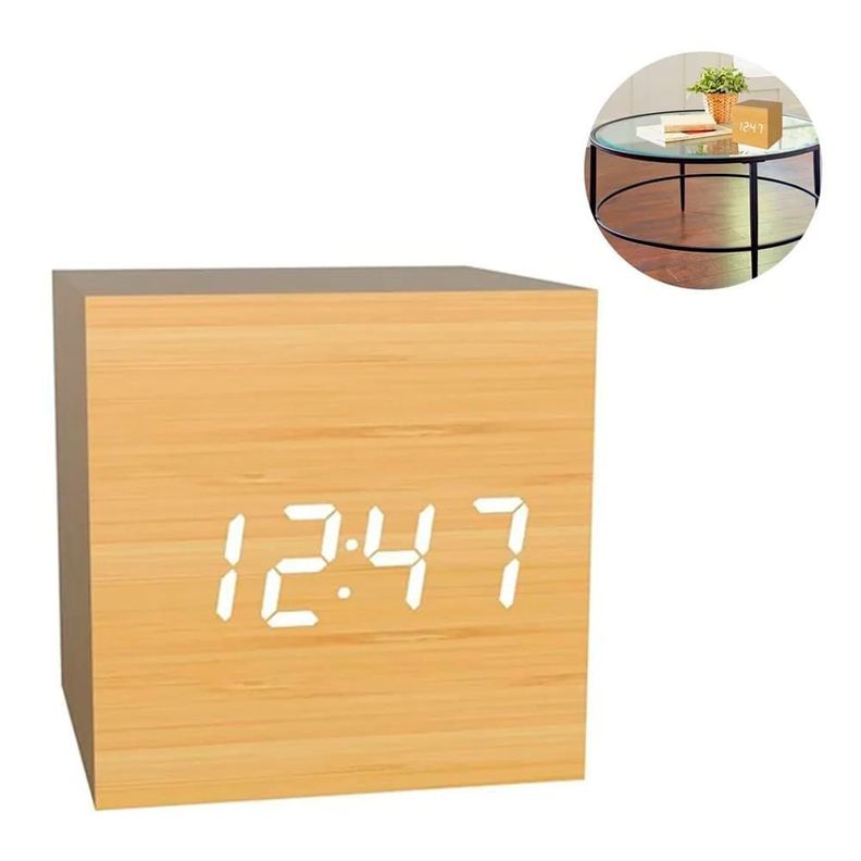 Reloj despertador digital madera - malik-2