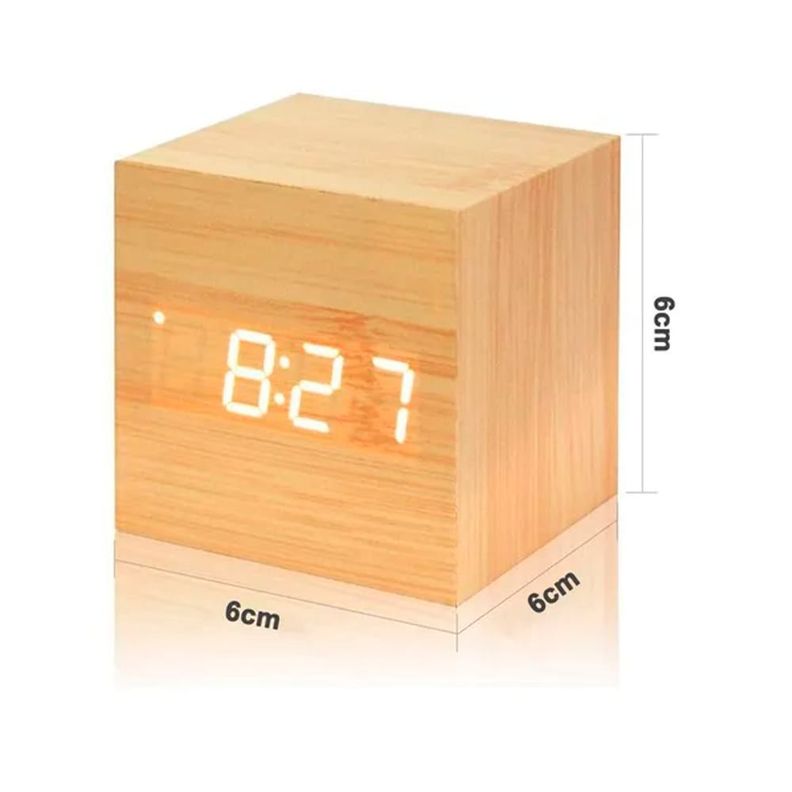 Reloj despertador digital madera - malik-1
