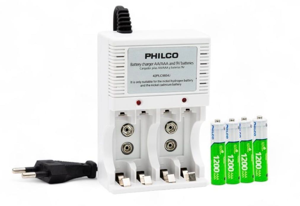 CARGADOR C/4 PILAS AAA 1200 MAH PRE-CARGADAS-0