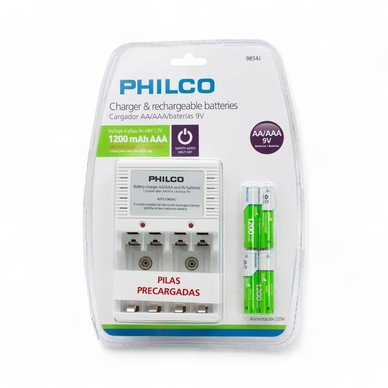 CARGADOR C/4 PILAS AAA 1200 MAH PRE-CARGADAS-2