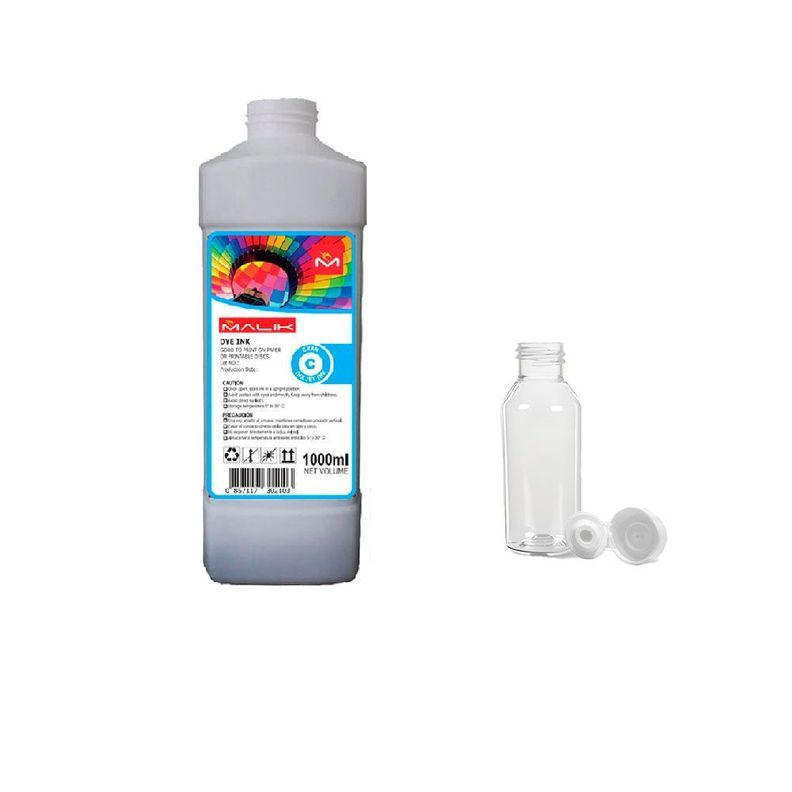 Tinta Cyan 1 Litro con Botella GT52 GT53 para Hp ST 520 Surtido