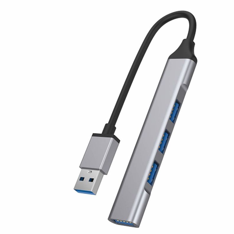 Hub USB 3.0 Slim de 4 Puertos - Conector USB-A Gris