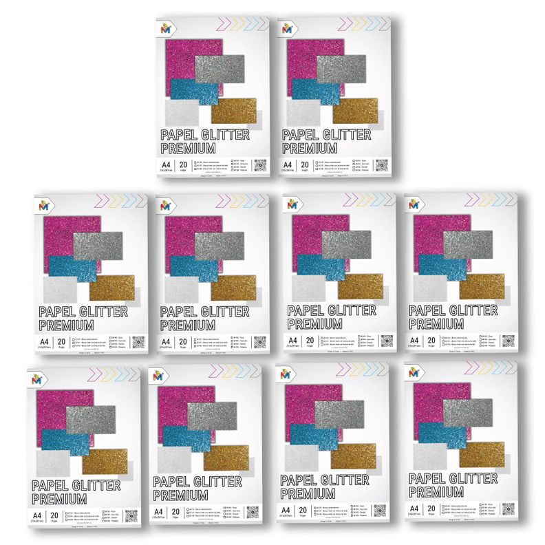 Papel Plateado Glitter x200 Hojas - Mayorista Decoracion