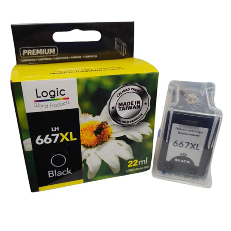 Tinta Alto Rendimiento 667XL Negro para Hp Deskjet IA 2376-0