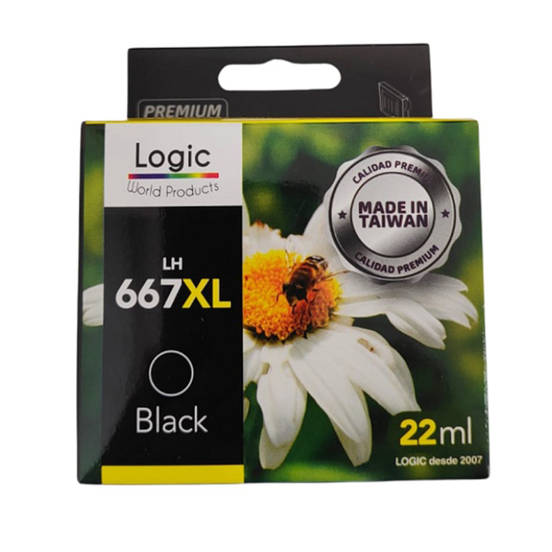 Tinta Alto Rendimiento 667XL Negro para Hp Deskjet IA 2376-1