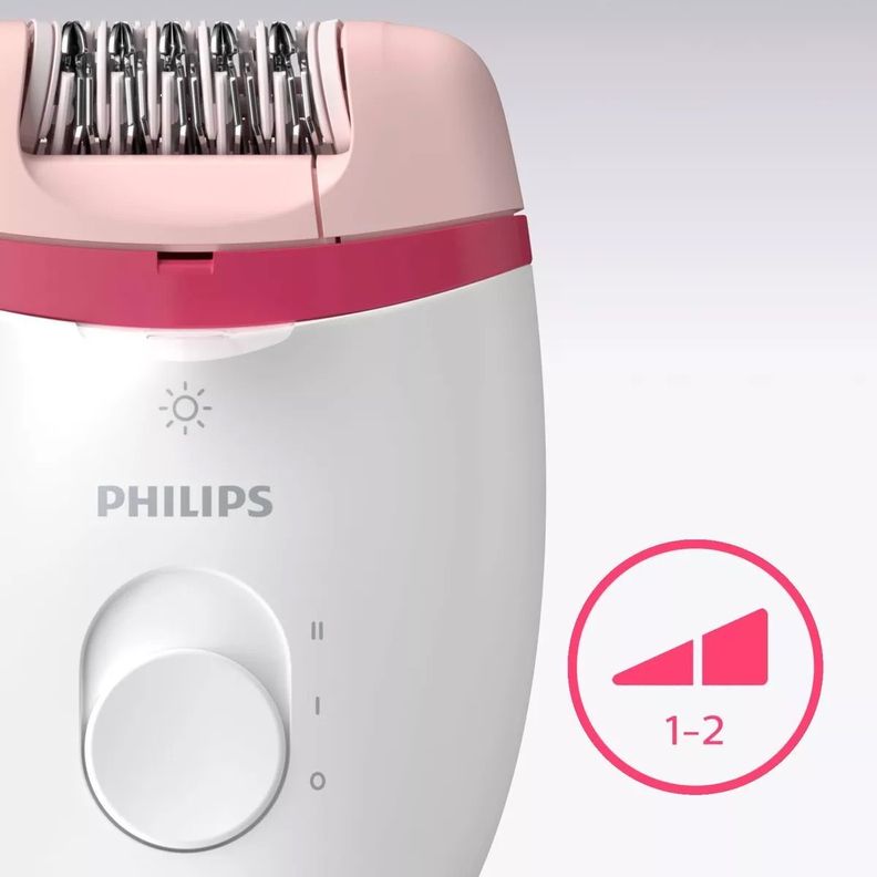 Depiladora Philips Satinelle Essential Compacta Bre255/00 Color Rosa y blanco-2