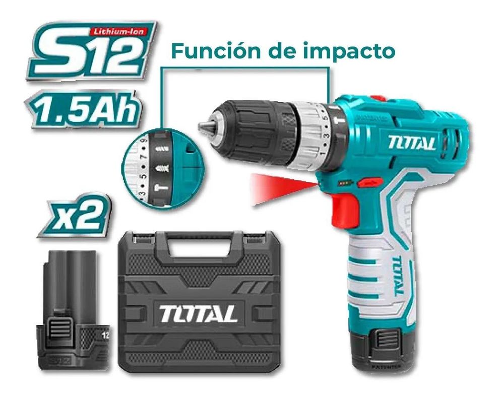 Taladro Inalámbrico 12v Total Tools Tidli1232-2