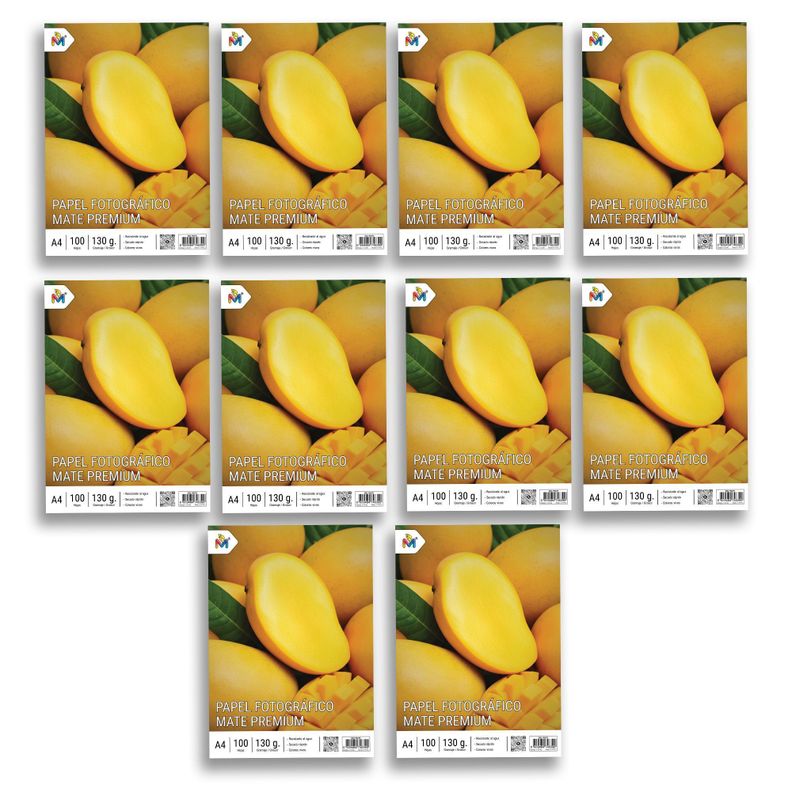 10x Papel Mate A4 130g - 1000 Hojas 5760 Dpi Mayorista