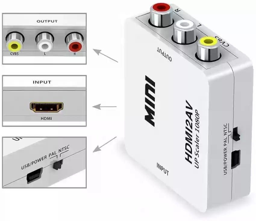 Adaptador Hdmi a AV Convertidor HDMI a 3 RCA HDMI2AV-4