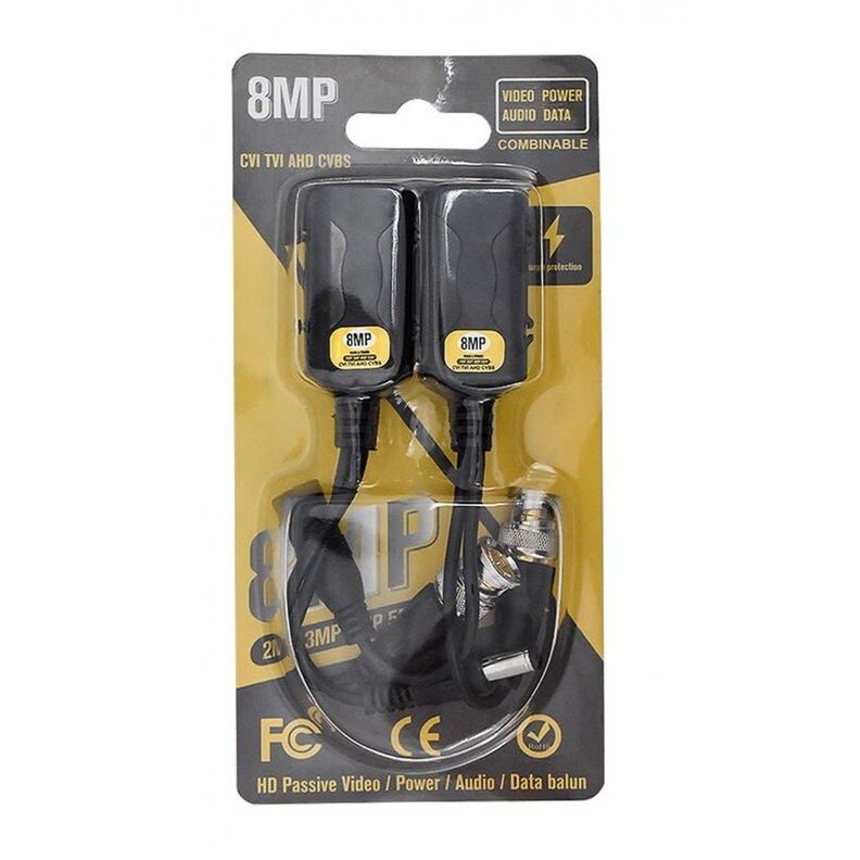 BALUN PARA CAMARA RJ45 A BNC +DC APOYA 200-500 MEGAPIXEL NUEVO 8MP-0