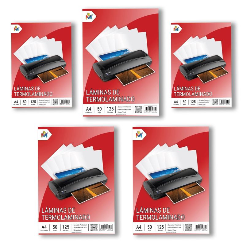 Kit 250 Laminas Plastificado Termico A4 - 125um Mayorista