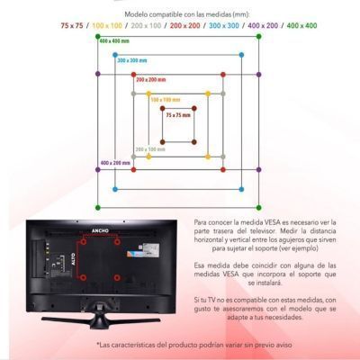 Soporte para tv de techo 23 a 42  pulgadas 9063-2