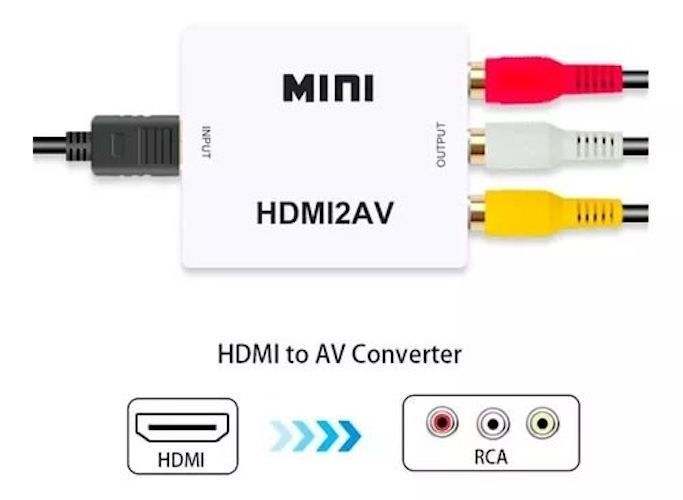 Convertidor HDMI a AV: Perfecto para Monitores Antiguos Blanco