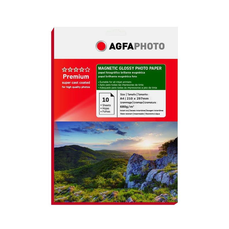 PAPEL MAGNETICO AGFA 10 HOJAS A4 680 GR-0