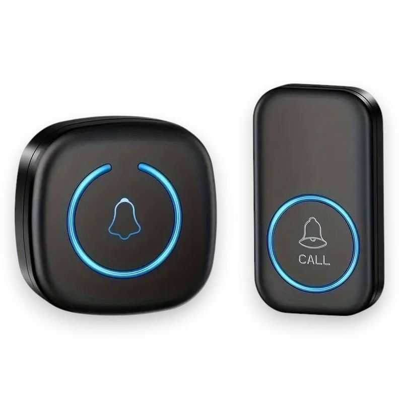 Timbre Inalámbrico Negro Diseño Slim para Espacios Modernos-2