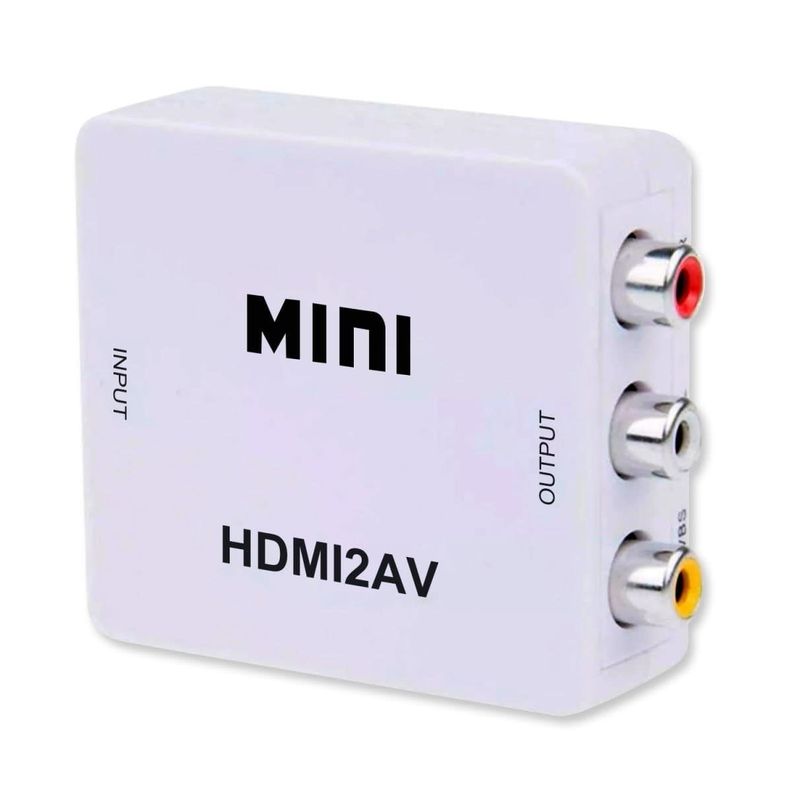 Adaptador HDMI a AV: Convierte HDMI a Audio y Video RCA Blanco
