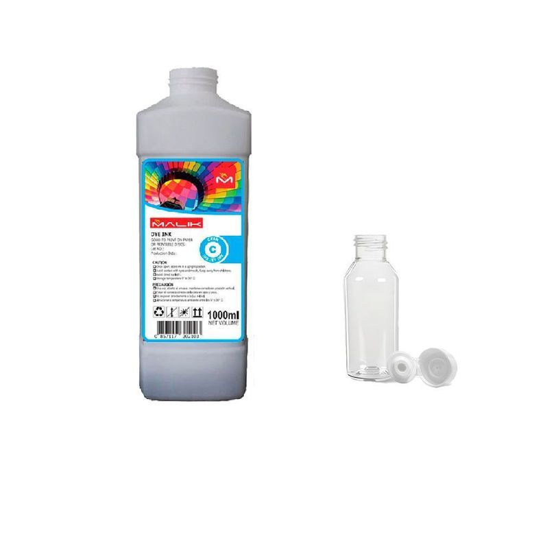 Tinta Cyan 1 Litro con Botella GT52 GT53 para Hp ST 583 Surtido