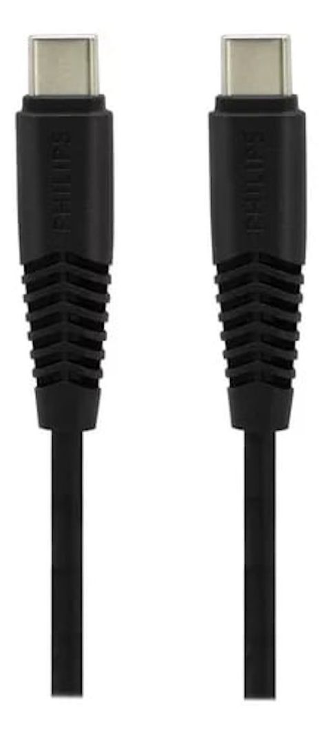 CABLE PHILIPS UBC-C A USB-C 1M 2A MAX NEGRO DLC5531CB-0