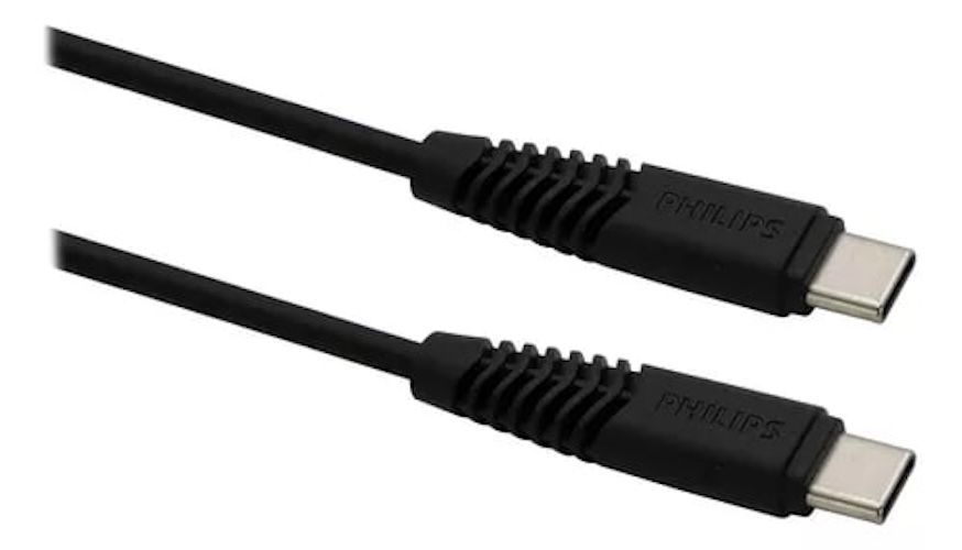 CABLE PHILIPS UBC-C A USB-C 1M 2A MAX NEGRO DLC5531CB-1
