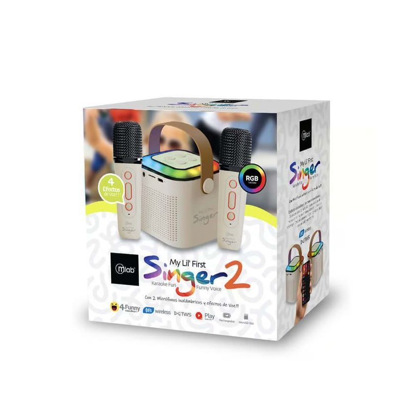 PARLANTE KARAOKE MY LIL FIRSTSINGER LUZ RGB 2MICROFONOS INALAMBRICOS-2