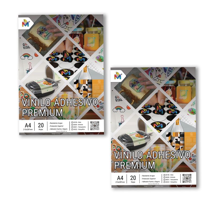 Papel Adhesivo Transparente A4 80um - 40 Hojas Inkjet Pro