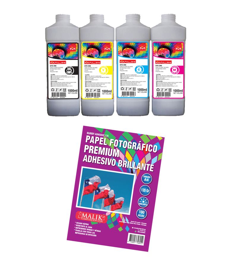 Papel Adhesivo 135gm 100 hojas + 4 Litros para Canon GX3010-0